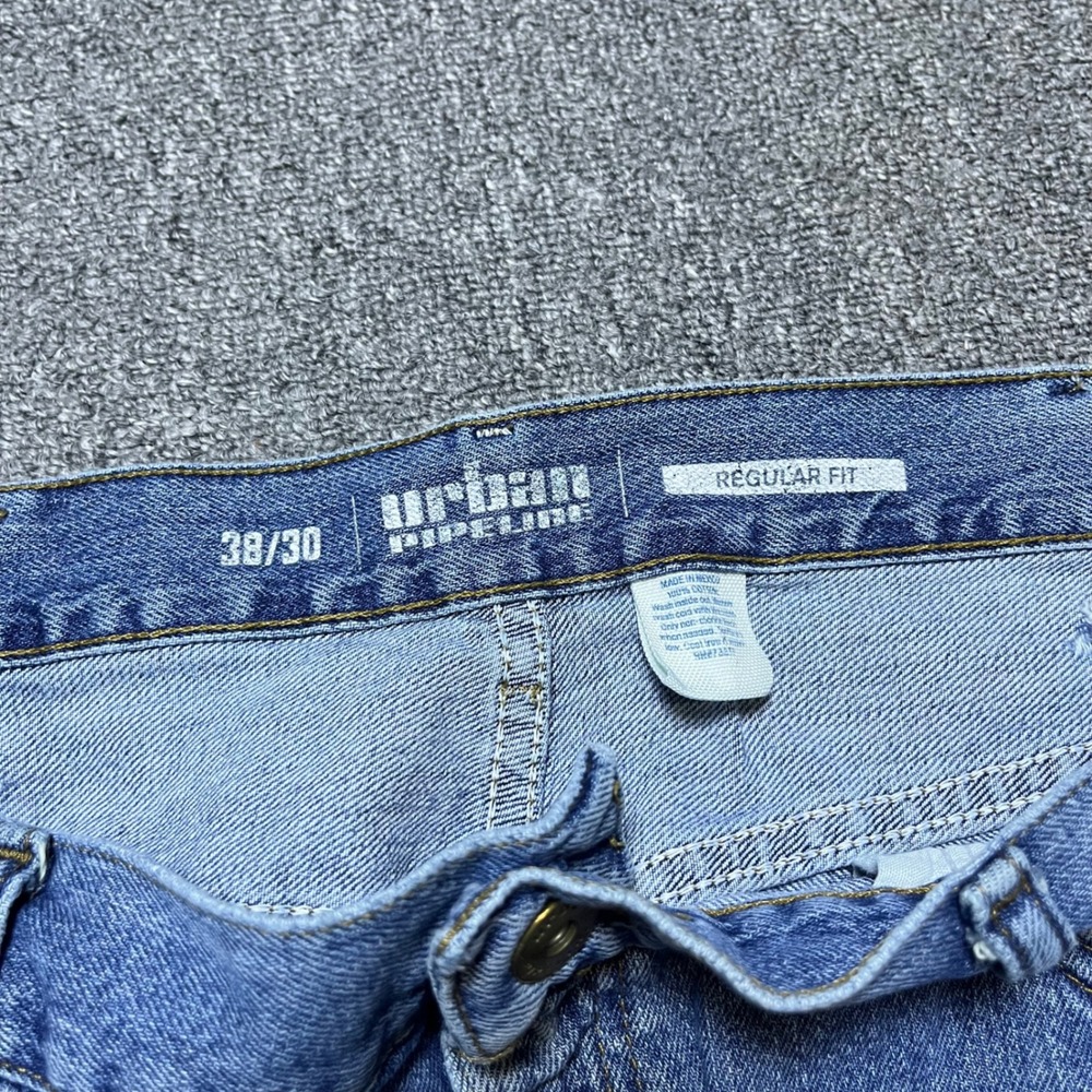 Urban Pipeline Regular Fit Jeans 38/30 Blue Denim Straight Leg Mens Casual - Picture 3 of 13